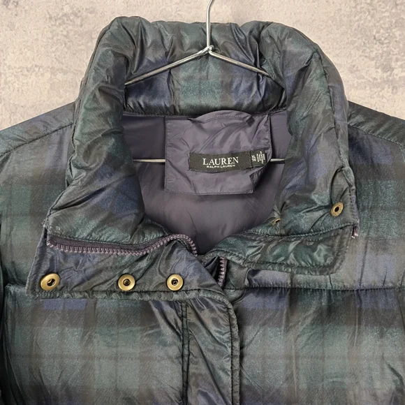 Plaid Ralph Lauren Puffer Jacket - Picture 3 of 14